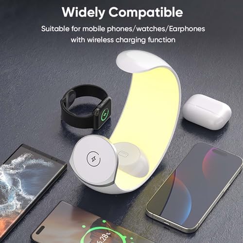 All-in-One 3 in 1 Wireless Charging Station for Apple Devices – Fast Magnetic Charger Stand for i Phone 15/14/13/12/11/10/9/8/SE, Apple Watch, Air Pods – Sleek, Compact Design with Enhanced Safety Features