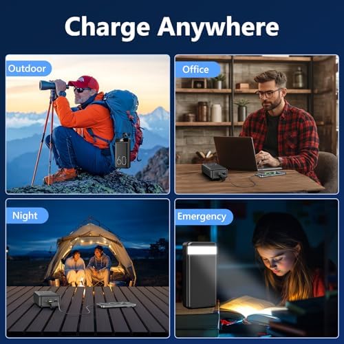 High-Capacity 60000 m Ah Power Bank with 22.5 W Fast Charging, 4 Device Outputs & 3 Input Options, LED Display & Built-in Flashlight – Ultimate Portable Charger for All Electronic Devices