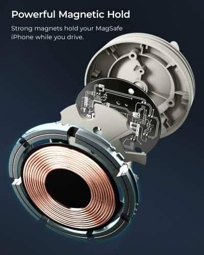 i Ottie Velox Universal Magnetic Air Vent Phone Mount – Enhanced Mag Safe Compatibility for i Phone 12-16 & Android Devices with Included Adapter – Secure Silicone Grip for Hands-Free Navigation and Easy Access