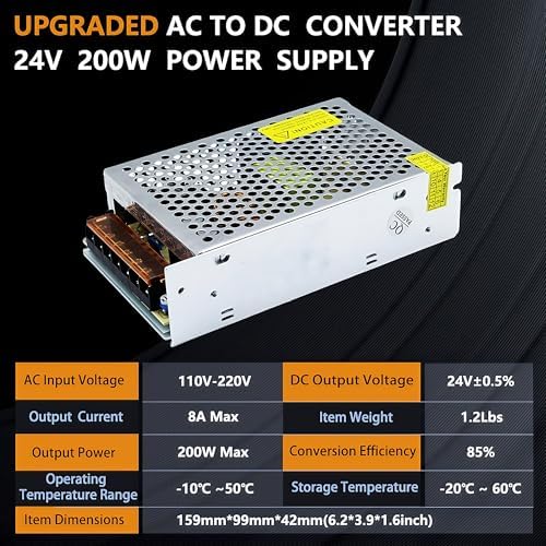 Versatile 24 V 60 W AC to DC Power Supply Adapter – High-Efficiency Converter for CCTV, RVs, LED Lighting, and Pumps – Universal Multi-Voltage Compatibility (110 V/120 V/220 V) for Consistent Performance in All Applications