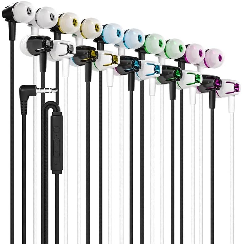 Maeline 30-Pack Noise-Isolating Earbuds with Built-In Microphone and Volume Control – Superior Stereo Bass In-Ear Headphones for i Phone, Android, PC & Laptop – Tangle-Free Design for Effortless Listening and Enhanced Compatibility