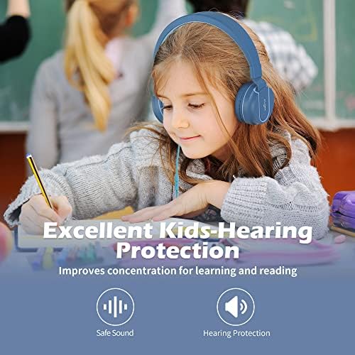 Stylish AILIHEN I35 Kids Foldable Headphones with Safe 93 d B Volume Limiting and HD Microphone – Perfectly Designed for Learning and Fun on Chromebooks, Laptops, and Tablets – Trendy Pink and Purple Color for Young Explorers and Students