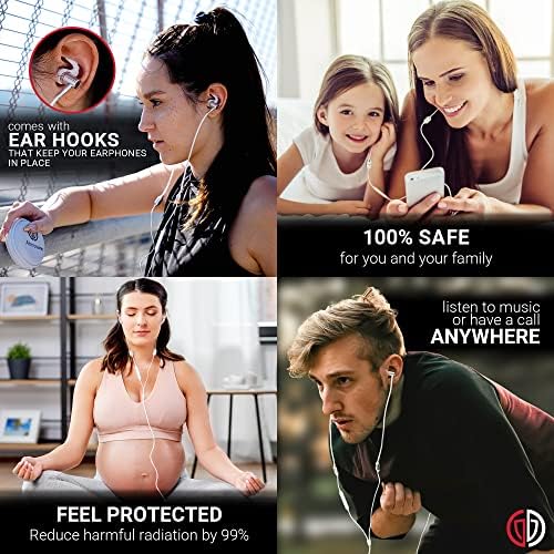 Experience Superior Sound Safety with Air Tube Headphones – EMF-Free Earbuds Featuring 3.5 mm Jack, Built-in Microphone & Volume Control, Comfortable Fit with Multiple Ear Tips, and Stylish Carry Case for Effortless Portability – The Ultimate Choice for Health-Conscious Audiophiles