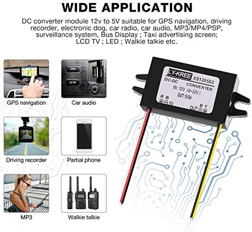 Weewooday High-Efficiency 12 V to 5 V Buck Converter Module – 3 A 15 W DC to DC Power Regulator for Seamless Device Charging – Set of 3 Durable and Versatile Power Adapters with Easy Wire Connections for Enhanced Compatibility in Vehicles and Electronics