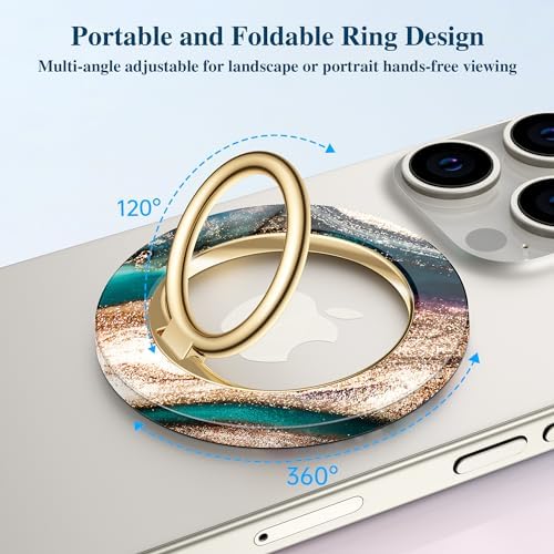 Discover the GVIEWIN Magnetic Phone Ring Holder: A Cutting-Edge 360° Rotatable Kickstand for Mag Safe Devices – Perfectly Tailored for i Phone 16 Pro Max/Plus, 15, 14, and 13 (Elegant White Finish) – Unmatched Stability and Hands-Free Viewing Experience Upgrade your smartphone usage with this premium accessory that not only enhances grip but also transforms your device into a versatile stand for effortless video calls and streaming. Featuring a robust magnetic attachment for secure hold, this stylish phone ring holder is engineered for seamless integration with Mag Safe technology. Experience the freedom of adjustable angles, allowing for convenient portrait or landscape modes, perfect for navigation or entertainment on-the-go. Its sleek white design not only ensures durability but adds a sophisticated touch to your device. Elevate your everyday smartphone experience with the GVIEWIN Magnetic Phone Ring Holder – where functionality meets elegance.