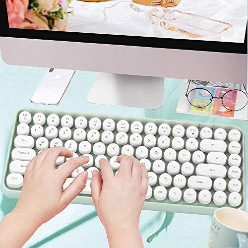 FELICON Retro Mini Wireless Bluetooth Keyboard – Portable 84-Key Typewriter Design for Android, i Pad, Windows & PC – Perfect Companion for Home & Office with Enhanced Compatibility and Rechargeable Battery
