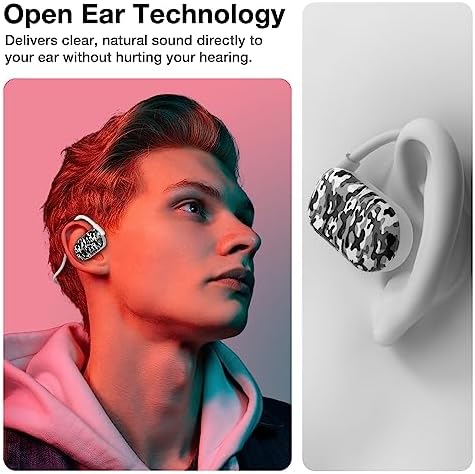 Purity Air Open Ear Headphones – Advanced True Air Conduction Wireless Bluetooth Earbuds with Dual Mic for Clear Calls – Ergonomic, Sweat-Resistant Design for Active Lifestyles – Compatible with i Phone & Android – Ultimate Comfort and Audio Awareness