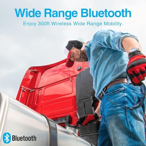 Ultimate Trucker Bluetooth Headset with Advanced Noise-Cancellation – Experience Crystal-Clear Communication and Immersive HD Sound Quality with Custom-Fit Adjustable Headband and Luxurious Memory Foam Ear Cushions – Perfect Wireless Solution for Truck Drivers and On-the-Go Professionals