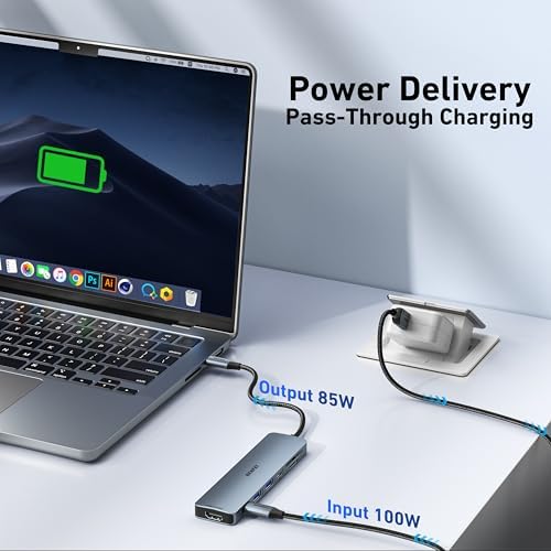 Upgrade Your Digital Experience with the BENFEI 7-in-1 USB C Hub: Ultra-Fast 4 K HDMI, Dual USB-A Ports, 100 W Power Delivery, and Convenient SD/TF Card Reader – The Essential Accessory for Mac Book Pro/Air, i Pad Pro, and i Phone 15 Pro/Pro Max Users – Unleash Seamless Connectivity for Professionals and Creatives