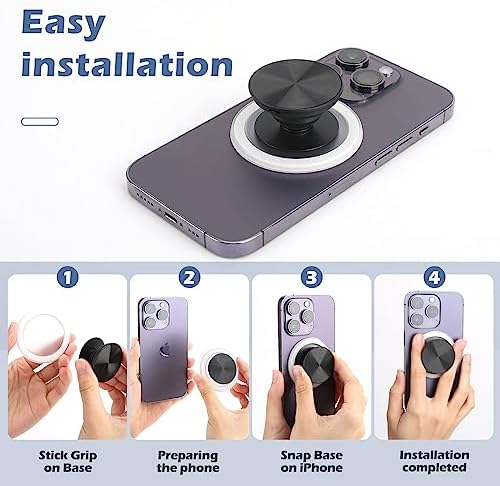 Frosted Magnetic Pop Socket Holder for i Phone 15, 14, 13, 12 – Stylish Mag Safe-Compatible Phone Grip Stand for Enhanced Stability and Effortless Selfies – Lightweight, Durable, and Perfect for Streaming