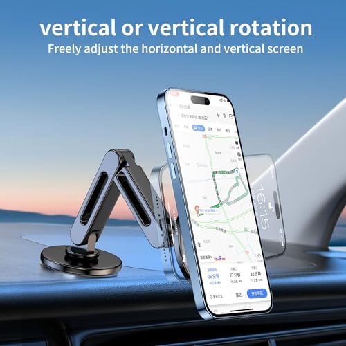 Sleek Aluminum Alloy Magnetic Car Phone Holder for Tesla Model 3/Y – 360-Degree Rotating Mount for Hands-Free Navigation – Universal Fit for All Smartphones – Effortless Installation & Enhanced Safety on the Road