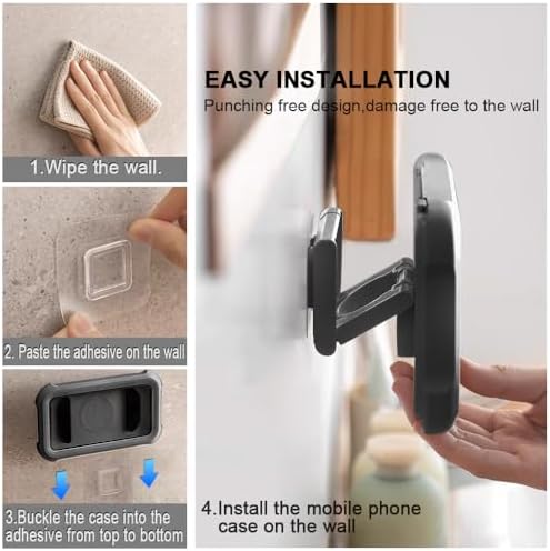 Shower Phone Holder Waterproof,480° Rotating Wall Phone Holder Mount with HD Touch Screen Guardian Phone up to 7 inch for iPhone 15 14 13 12 Pro 11 XR Max Samsung Galaxy S21 – Enhanced Compatibility and Speed