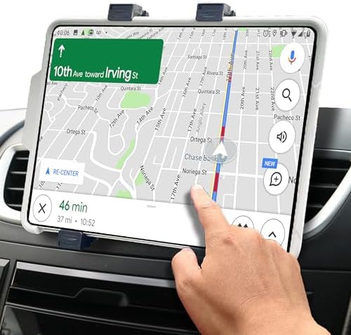 Universal Car Tablet Air Vent Holder – 360-Degree Rotating Mount for 7″ to 10″ Devices – Compatible with i Pad Pro, Mini, Air 2, Galaxy Tab, Z Fold, Kindle – Effortless Installation & Secure Grip for Enhanced Driving Experience – Lightweight, Portable Tablet Stand for Navigation & Entertainment