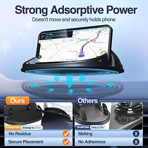 Loncaster Universal Dashboard Car Phone Holder Mount – 2 Pack Ultra-Stable Silicone Cradle for Hands-Free Use, Compatible with i Phone & Most Smartphones, Effortless Installation, 360-Degree Viewing Angles, Essential Car Accessory for Safe Navigation and Calls