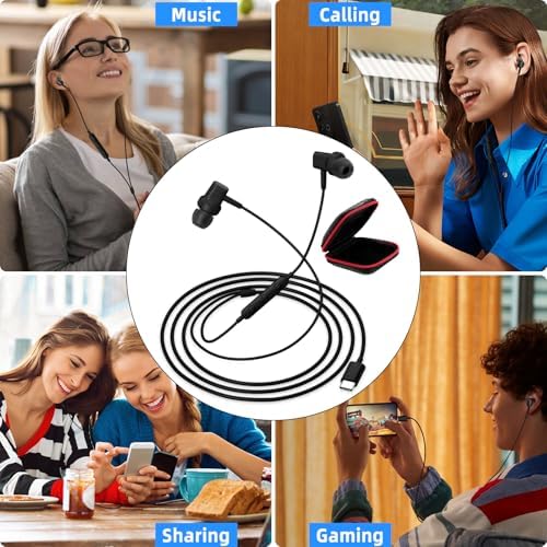 APETOO USB C Wired Earbuds: Unmatched Sound Quality and Noise Isolation for Samsung Galaxy S25/S24/S23 & i Phone 16 – Ergonomic In-Ear Design for Ultimate Comfort and Broad Device Compatibility – Fast USB C Connectivity for Effortless Music Enjoyment and Immersive Listening Experience