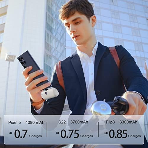 Compact i WALK 4,800 m Ah Portable Charger – High-Speed 18 W PD Power Bank with Built-in USB-C for Seamless Charging of i Phone 15/16/Pro/Max & Samsung Galaxy S25/S24/S23 – Ideal Travel Companion for On-the-Go Power Solutions