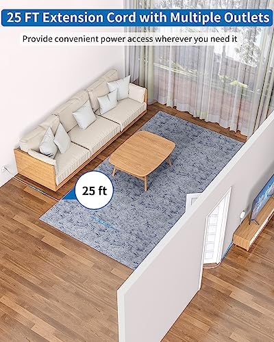 NTONPOWER 10 FT 2 Prong to 3 Prong Power Strip with 4 USB Ports – Wall-Mountable Non-Grounded Outlet Adapter for Enhanced Device Charging and Flexible Placement in Older Homes – 180° Non-Polarized Design for Maximum Convenience and Safety