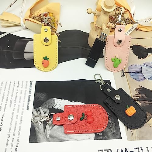 Stylish Pink Leather USB Flash Drive Case Set – 3 Durable Protectors for Safe Storage and Easy Access – Perfect for Women Who Love Chic Tech Accessories – Enhanced Compatibility & Speed for All USB Drives