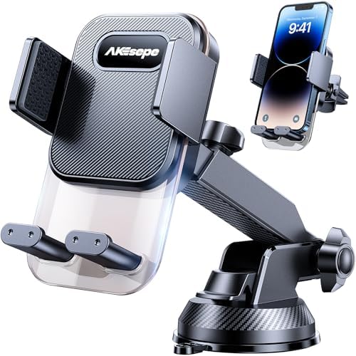 AKESEPE [Thick Cases Friendly [85+LBS Strongest Suction] Phone Holders for Your Car 2025 Upgraded Car Phone Holder Mount Truck Stand for Dashboard Windshield Vent for iPhone Samsung All Phones – Enhanced Compatibility and Speed