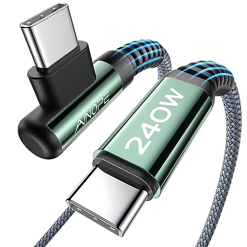 Optimize your charging setup with the AINOPE 240 W USB C to USB C Cable, a 6-foot powerhouse engineered for ultimate speed and flexibility. Featuring a right-angle connector, this fast charging cable is perfect for gaming or multitasking without the clutter of tangled cords. Compatible with the latest devices, including i Phone 16 Pro Max, i Phone 15, Mac Book Air/Pro, i Pad Pro, Samsung Galaxy, and Pixel, it delivers an impressive 240 W power output for rapid charging. The dual-pack offers exceptional value, ensuring you have a reliable charging solution wherever you go. Built with premium materials for durability, the sleek grey and blue design enhances your tech aesthetic while providing long-lasting performance. Elevate your device charging experience with this versatile cable, designed for both home and office use, while ensuring seamless connectivity across all your electronics.