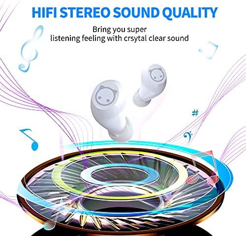 Adorable Kids’ Wireless Earbuds with Bluetooth 5.0 – Waterproof Sport Stereo Earphones for Seamless Connectivity and Enhanced Audio Experience – Perfect for Music, Gaming, and Learning on i Phone/Android – Fun, Durable Design with Noise Reduction and Built-in Mic
