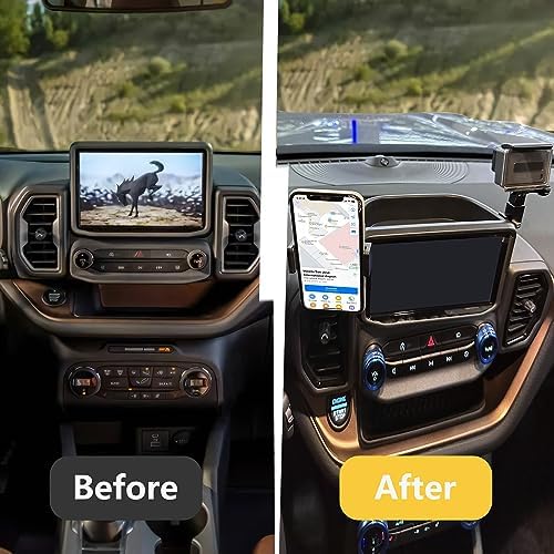 Versatile Dash Phone Holder for Ford Bronco Sport – Secure Multi-Function Mount for Smartphones & Cameras with Integrated Storage Tray – Perfect for 2 & 4 Door Models – Effortless Installation & Enhanced Compatibility for Adventurous Drivers