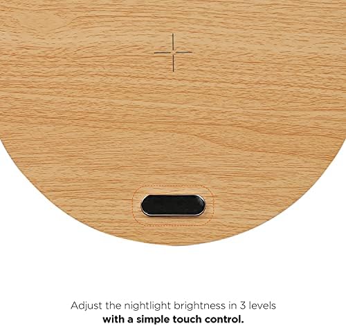 Transform Your Space with the mooas Premium Wireless Charging Nightlight – 15 W Fast Charger for i Phone 15/14 Pro & Galaxy S24/S23/S22 – Touch Control with Adjustable Brightness Levels for Ambiance & Functionality – Elegant Wood Design for Modern Decor