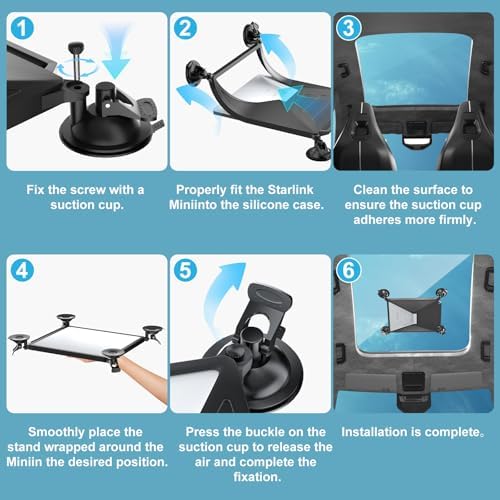 Ultimate Portable Starlink Mini Car Mount with Strong Suction Cup & Silicone Protection – 2-in-1 Sunroof & Window Mount for Uninterrupted Satellite Signal on RVs, Boats, and Road Trips – Essential Connectivity Solution for Adventurous Travelers