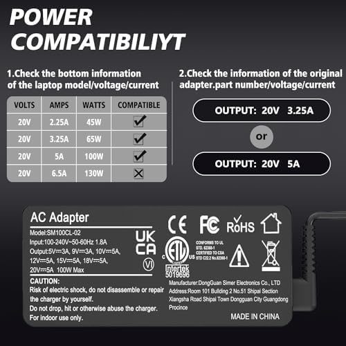 Universal 100 W USB-C Laptop Charger – Fast, Reliable Power for Mac Book Pro, Dell, Lenovo, Asus & More – Versatile Type-C Power Adapter for All USB-C Devices – 1.5 m Cable with Smart Management Strap – Ideal for Home, Office & Travel – 1-Year Warranty for Peace of Mind