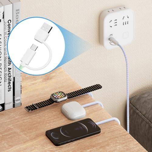 Ultimate 3-in-2 USB C Charging Cable for Apple Watch Ultra, SE & Series 1-8 – 4 FT Multi-Device Fast Charger in Stylish Gray – Sleek, Portable Solution for Effortless Power Anywhere – Streamlined Charging for Smartwatches and More