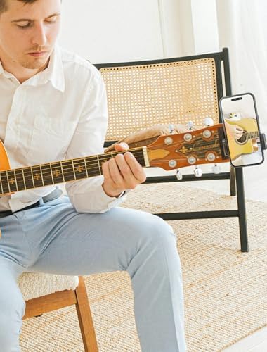 Guitar Bass Head Phone Holder Cell Phone Stand Live Broadcast Bracket Clip Clamp Phone Mount with 1/4 Ball Head Adapter Universal for Bass Ukulele Compatible with iPhone Samsung Smart Phones – Enhanced Compatibility and Speed