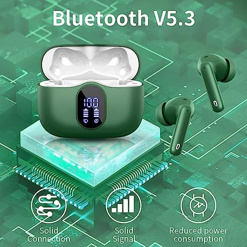 Btootos Ultra-Durable Bluetooth 5.4 Wireless Earbuds – Immersive Bass Sound with Noise-Cancelling Mic, IP7 Waterproof Design for Active Lifestyles, 36-Hour Playtime with LED Battery Display, Bold Yellow for a Striking Audio Experience