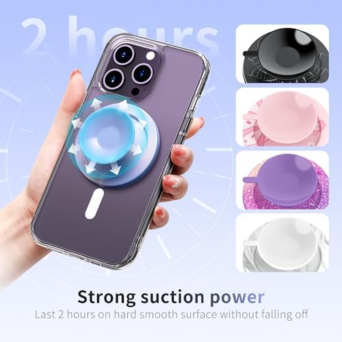PROfezzion Magnetic Suction Phone Mount Case – Ultimate Hands-Free Solution for i Phone 12-16 & All Smartphones – Perfect for Tik Tok, Vlogging, and Selfie Photography on Smooth Surfaces – Lightweight Silicone Design for Easy Portability and Versatile Usage
