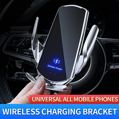 Discover Effortless Charging On The Go with Our 15 W Wireless Car Charger – Auto-Clamping Vent Mount for Secure Smartphone Holder – Fast Charging Solutions for All Vehicle Interiors (Blue) – Enhanced Compatibility with Leading Brands and Safe Usage Features