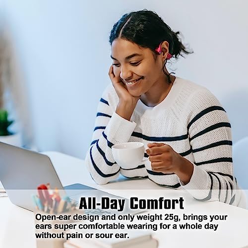 Ultra-Lightweight Bone Conduction Bluetooth Headphones – Waterproof Open-Ear Design for Enhanced Awareness and Comfort – Ideal for Sports, Workouts, and Hands-Free Calls with Crystal Clear Audio – Multi-Device Connectivity and Durable Performance for Active Lifestyles
