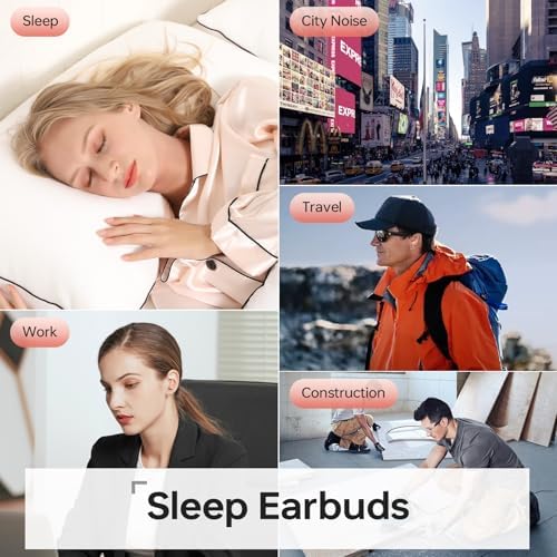 MUSICOZY Bluetooth 5.3 Sleep Earbuds – Ultra-Light Wireless Headphones for Side Sleepers, IPX6 Waterproof Design Perfect for White Noise, Podcasts, and Concerts – High Fidelity Sound for Uninterrupted Comfort and Focus, Ideal for Men and Women