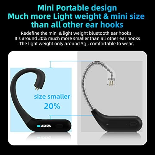 CCA BTX Bluetooth 5.2 IEM Adapter – Wireless Freedom with Waterproof Ear Hooks, Long-Lasting Battery Life, and Mic for Enhanced Audio Compatibility with KZ ZS10 PRO, ZSN Pro X, AS16, and More