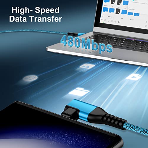 Experience Unmatched Charging Efficiency with the 6 ft USB C Power Cord 5-Pack – Featuring 90-Degree Right Angle Connector for Samsung Galaxy Devices – Fast Charging at 3.1 A – Durable Nylon Braided Design for Enhanced Longevity – Ideal for Home, Office, and Travel Use – Perfectly Compatible with Galaxy S25 Ultra, A16, A54, A14, A15, A25, A13 5 G, A53, S24, S23, S22, S21, S20 FE – Say Goodbye to Tangled Cords and Hello to Seamless Connectivity – Elevate Your Charging Game Today!