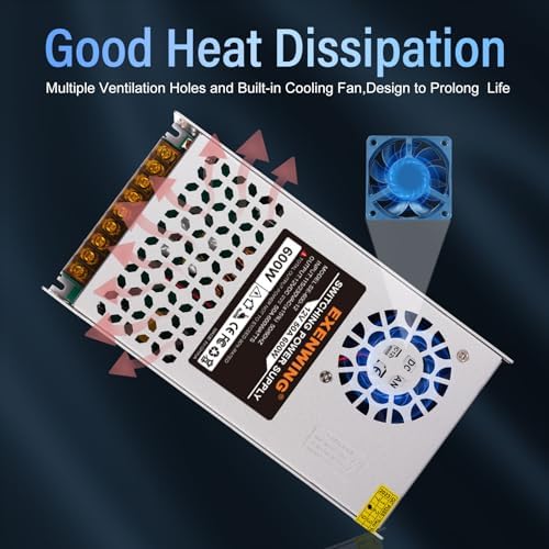 Universal 12 V 800 W AC to DC Power Supply – High-Efficiency 110 V/220 V Input Adapter for LED Strips, 3 D Printers, and More – Reliable 66 A Output Transformer for Versatile Applications and Enhanced Performance