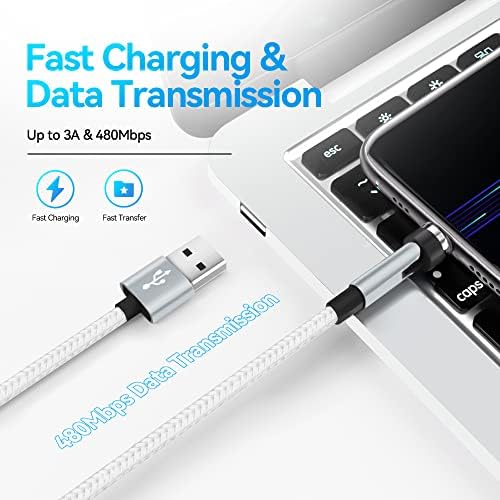 Revolutionize Your Charging with 540° Rotate Magnetic Charging Cables – 6.6 ft, 3-Pack, Universal Compatibility for USB Type C & Micro USB Devices, Fast Charging & 480 Mbps Data Transfer for Effortless Connectivity