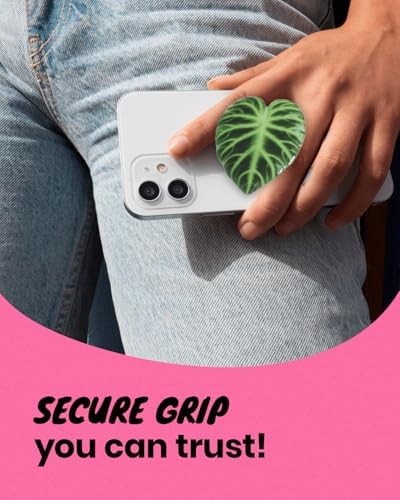 Tropical Leaf Mag Safe-Compatible Collapsible Phone Grip Stand – Chic Acrylic Smartphone Accessory for Optimal Stability and Comfort, Ideal for Hands-Free Viewing and On-the-Go Convenience (Crystallinum Dark)