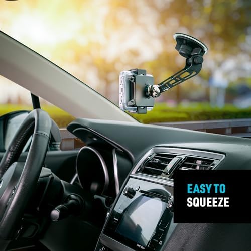 Transform Your Driving Experience with the Nite Ize Steelie Windshield Mount – Superior Magnetic Phone Holder for Effortless Access to GPS and Calls – Premium Compatibility with Mag Safe and Most Smartphones – Quick Squeeze Design for Instant Attachment – 360-Degree Rotation for Optimal Viewing – Durable and Easy to Install Car Accessory for Enhanced Safety and Convenience