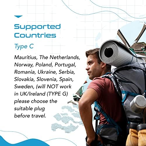 Ultra-Compact 5-in-1 Travel Power Adapter for India, Pakistan & More – Rapid Charge 3.1 Dual USB & USB-C Ports for Bangladesh & Maldives – Lightweight Design for Effortless Global Device Charging on Your Journeys