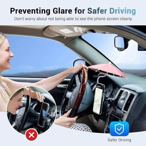 Magnetic Cell Phone Umbrella for Sun,Universal Cute Phone Sunshade Shield Cover with 360°Adjustable & Rotatable Phone Ring,Outdoor Anti-reflective Phone Sun Visor for Magsafe Cell Phone/Android/Kindle – Enhanced Compatibility and Speed
