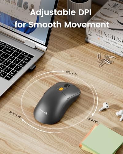 Proto Arc Rechargeable Wireless Mouse Jiggler – USB-C Slim Portable Device Mover for Laptop, Mac, i Pad & PC – Stay Active and Productive Effortlessly – Ideal for Multitasking & Presentations – Enhanced Compatibility & Long-Lasting Power
