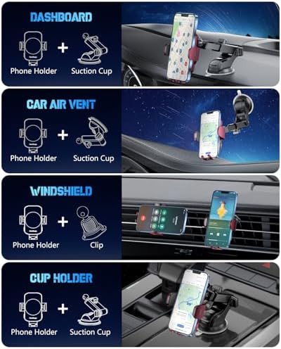 Smart Wireless Car Charger & Auto-Clamping Phone Holder – Fast Charging 3-in-1 Mount for i Phone 11-16 & Samsung Galaxy S23-S9+ – Enhanced Compatibility, Hands-Free Navigation, and Adjustable Viewing Angles for Optimal Convenience