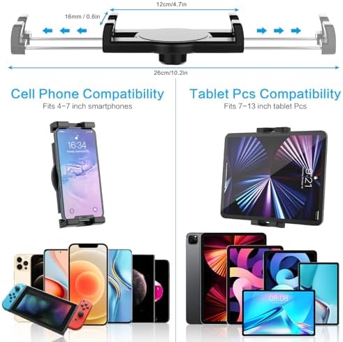 Universal Adjustable Dashboard Tablet Holder for Car – Secure Suction Mount for 4-13″ Devices, Including i Pad Pro, Galaxy Tabs & More – Enhanced Stability for Safe Driving and Entertainment on the Go