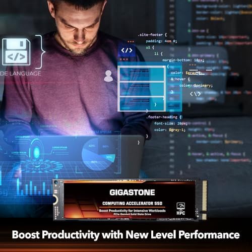 Elevate Your Gaming and Creative Potential with the Gigastone 500 GB M.2 NVMe SSD – Lightning-Fast PCIe Gen 4 Internal Solid State Drive for Seamless 3 D Rendering and 4 K/8 K Video Editing – Unmatched 5,000 MB/s Read Speeds for Gamers and Content Creators – Perfect Upgrade for PCs, Laptops, and PS5 with Enhanced Compatibility and Reliability