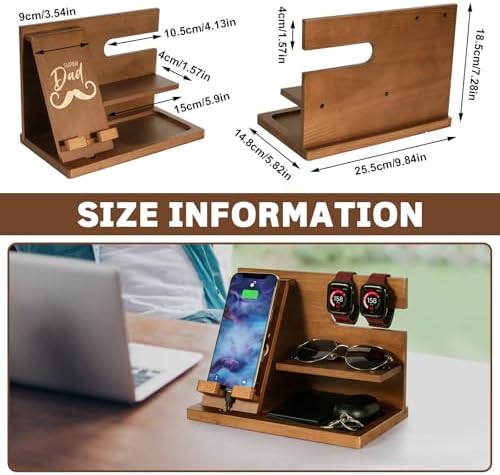 Premium 3-in-1 Wooden Charging Stand for i Phone 16/15/14/13/12 & Apple Watch – Ultimate Nightstand Organizer for Men – Ideal Gift for Dad, Husband, Boyfriend, or Son – Enhanced Speed & Compatibility with Air Pods – Perfect for Father’s Day, Anniversaries & Holidays – Stylish & Functional i Phone Charger Station for All Apple Devices – A Must-Have Tech Accessory for the Modern Man – Elevate Your Gifting with This Unique Natural Wood Design – Effortlessly Charge Your i Phone, Apple Watch, and Air Pods in One Sleek Station – Standby Mode Convenience Meets Aesthetic Appeal – Perfect for Home or Office Use – Impress Your Loved Ones with a Thoughtful and Practical Gift that Combines Style and Utility – The Go-To Choice for Apple Enthusiasts Seeking Quality & Performance in Charging Solutions.