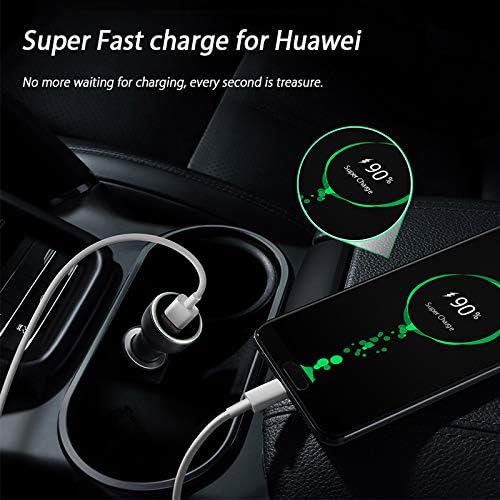 Huawei Supercharge Car Charger with USB Type C Cable – 9 V/2 A Fast Charging Adapter for P40, P30, P20 Pro, Mate 30/20/10/9 – Compact Design with LED Display for Real-Time Charging Status – Ultimate On-the-Go Power Solution